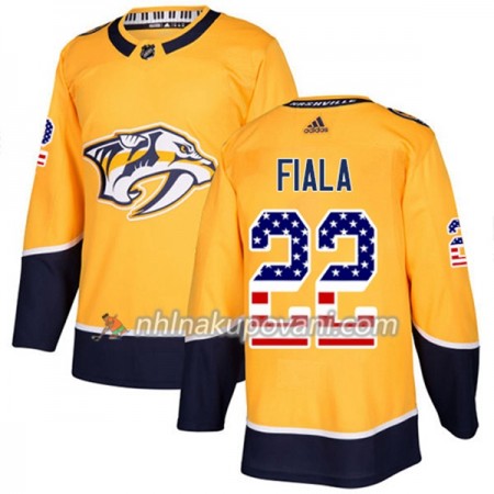Nashville Predators Dresy Kevin Fiala 22 2017-2018 USA Flag Fashion Zlatá Adidas Authentic - Pánské